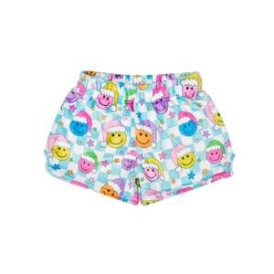 NEW ISCREAM girl's happy santa plush shorts in multi